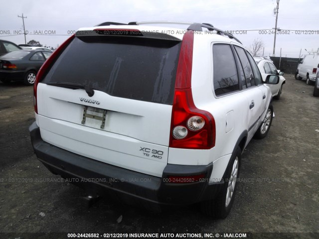 YV1CZ91H441091666 - 2004 VOLVO XC90 T6 WHITE photo 4