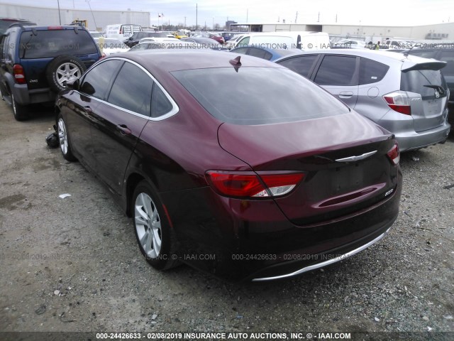 1C3CCCAB8FN688898 - 2015 CHRYSLER 200 LIMITED RED photo 3