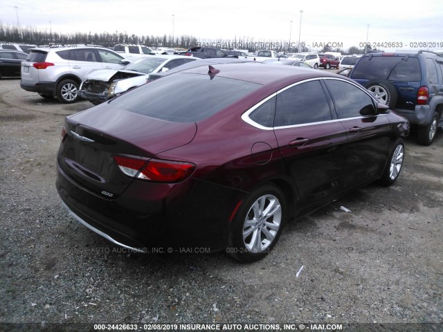 1C3CCCAB8FN688898 - 2015 CHRYSLER 200 LIMITED RED photo 4