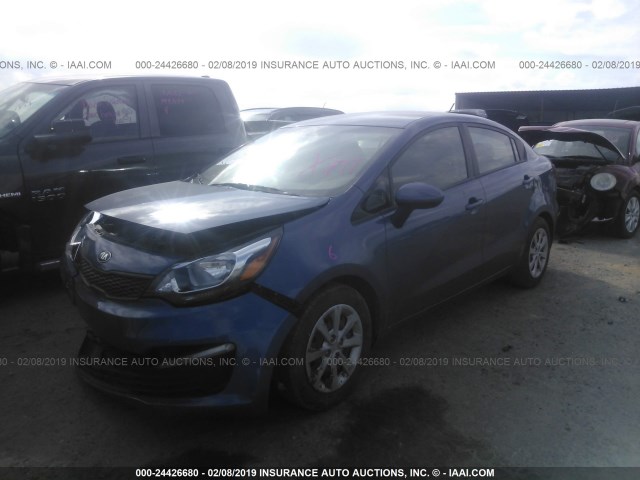 KNADM4A36G6686135 - 2016 KIA RIO LX BLUE photo 2