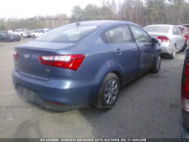 KNADM4A36G6686135 - 2016 KIA RIO LX BLUE photo 4