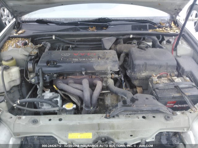 4T1BE32K72U009702 - 2002 TOYOTA CAMRY LE/XLE/SE SILVER photo 10
