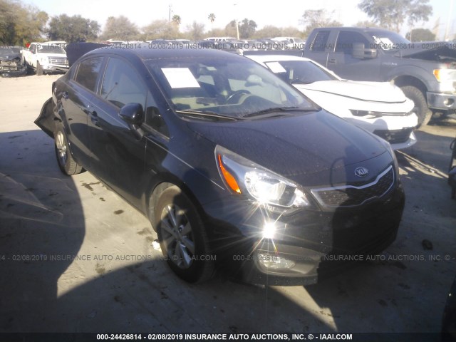 KNADN4A3XE6377567 - 2014 KIA RIO EX BLACK photo 1