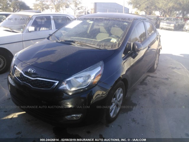 KNADN4A3XE6377567 - 2014 KIA RIO EX BLACK photo 2