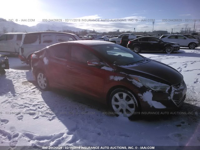 KMHDH4AEXBU122884 - 2011 HYUNDAI ELANTRA GLS/LIMITED RED photo 1