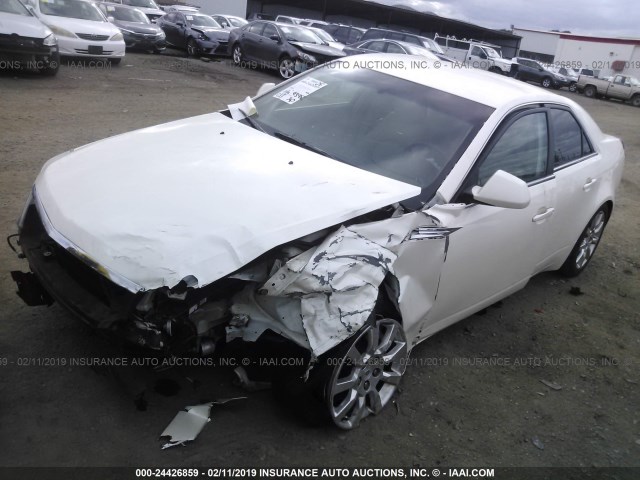 1G6DP57V980117179 - 2008 CADILLAC CTS HI FEATURE V6 WHITE photo 2