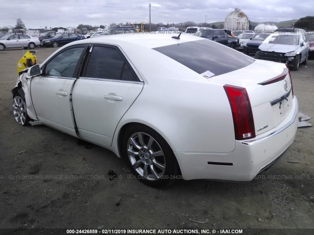 1G6DP57V980117179 - 2008 CADILLAC CTS HI FEATURE V6 WHITE photo 3