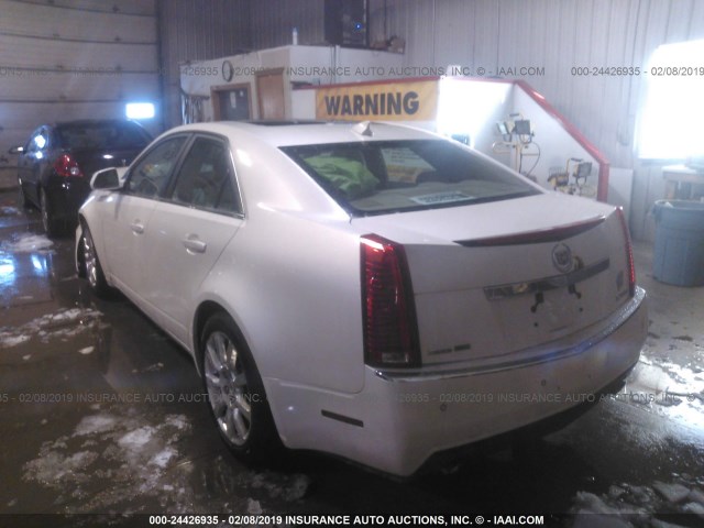 1G6DT57V990112142 - 2009 CADILLAC CTS HI FEATURE V6 WHITE photo 3