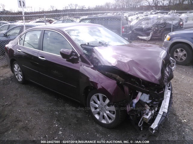 1HGCR2F89FA230006 - 2015 HONDA ACCORD EXL MAROON photo 1