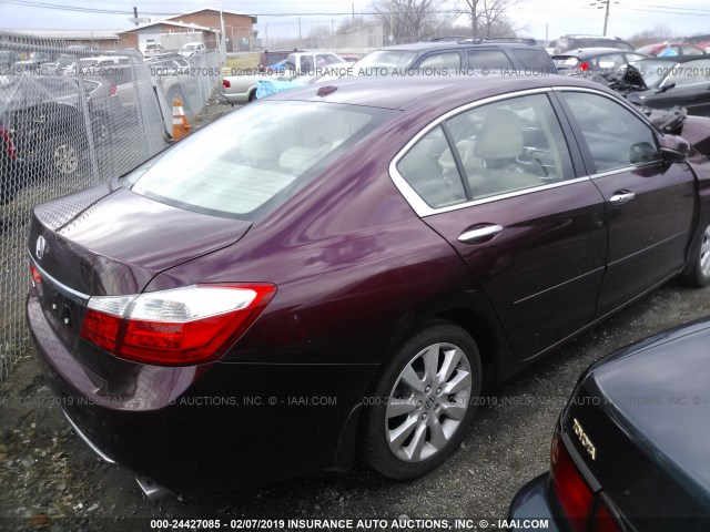 1HGCR2F89FA230006 - 2015 HONDA ACCORD EXL MAROON photo 4