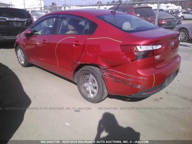 KNADM4A38D6280868 - 2013 KIA RIO LX RED photo 3