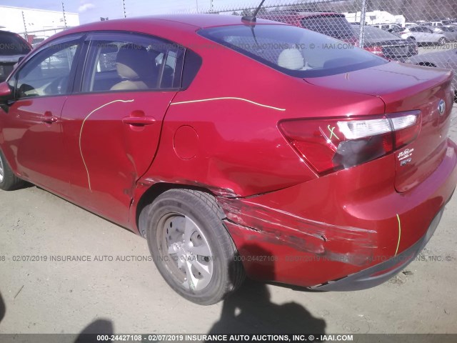 KNADM4A38D6280868 - 2013 KIA RIO LX RED photo 6