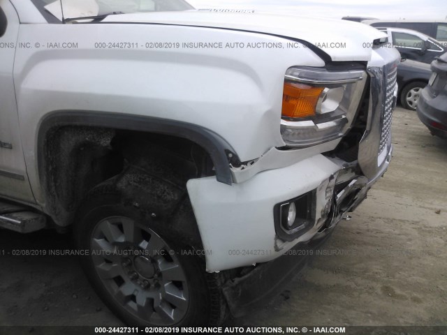 1GT12UE82GF254210 - 2016 GMC SIERRA K2500 DENALI WHITE photo 6