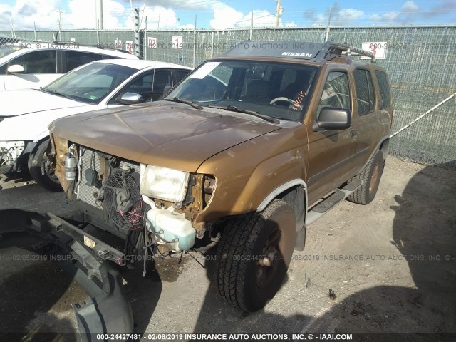 5N1ED28T1YC580515 - 2000 NISSAN XTERRA XE/SE GOLD photo 2