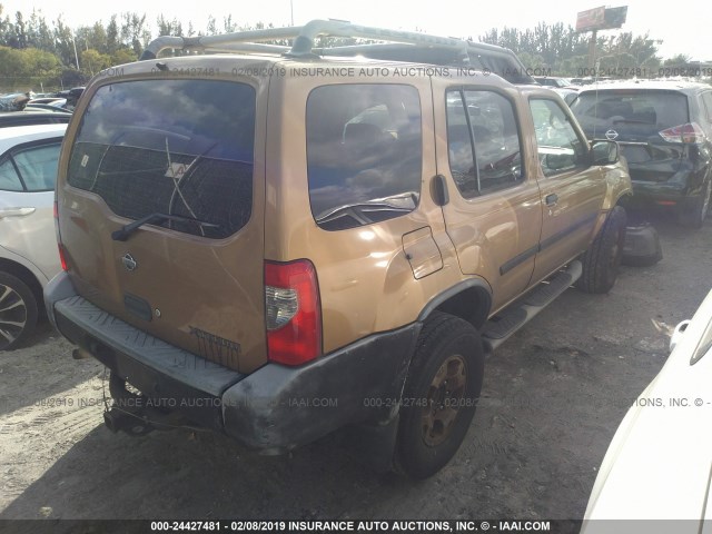 5N1ED28T1YC580515 - 2000 NISSAN XTERRA XE/SE GOLD photo 4