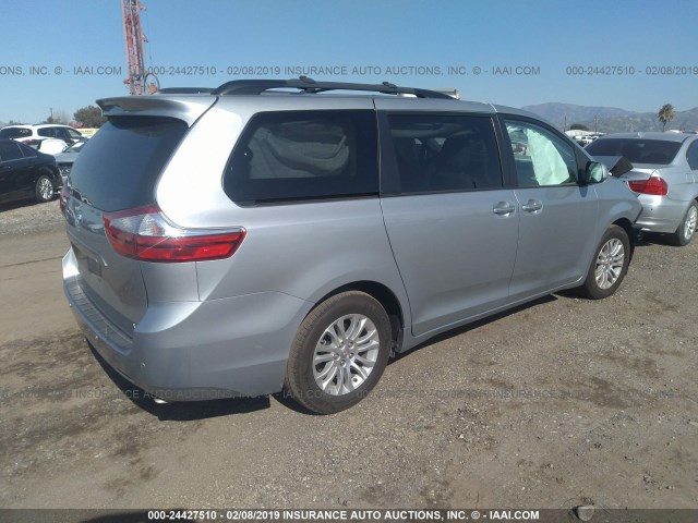 5TDYK3DC3FS647095 - 2015 TOYOTA SIENNA XLE/LIMITED GRAY photo 4