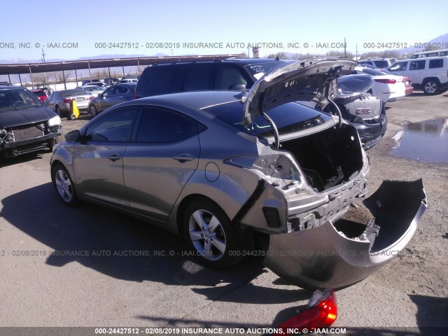 5NPDH4AE9DH292171 - 2013 HYUNDAI ELANTRA GLS/LIMITED GRAY photo 3