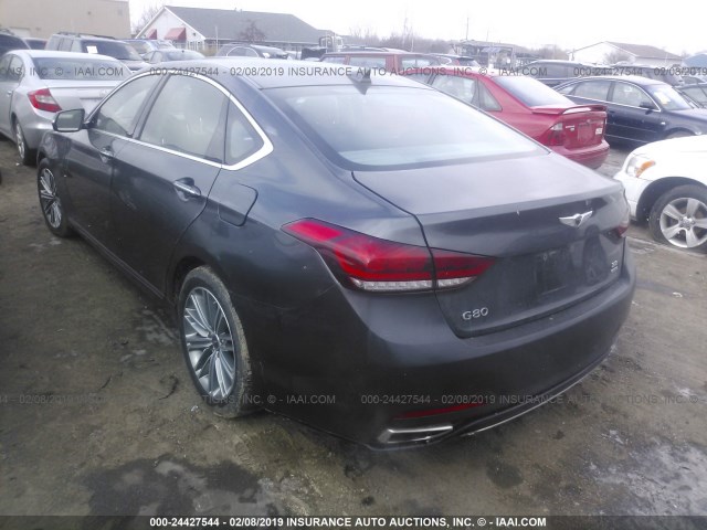 KMHGN4JE3JU238271 - 2018 GENESIS G80 PREMIUM/ULTIMATE GRAY photo 3