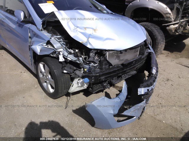 KMHDH6AE4DU003551 - 2013 HYUNDAI ELANTRA COUPE GS/SE BLUE photo 6