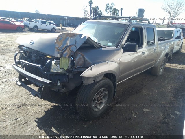 1N6ED29X43C460526 - 2003 NISSAN FRONTIER CREW CAB XE/CREW CAB SE GRAY photo 2