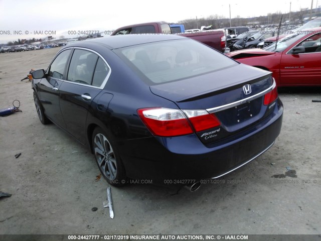 1HGCR2F5XEA179412 - 2014 HONDA ACCORD SPORT BLUE photo 3