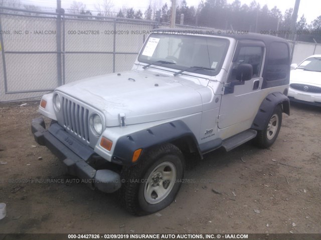 1J4F449S74P724818 - 2004 JEEP WRANGLER / TJ SPORT SILVER photo 2