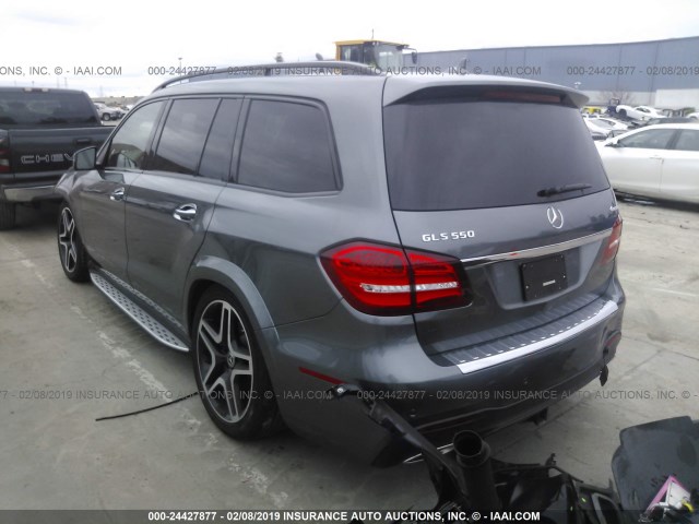 4JGDF7DE6JB016879 - 2018 MERCEDES-BENZ GLS 550 4MATIC GRAY photo 3