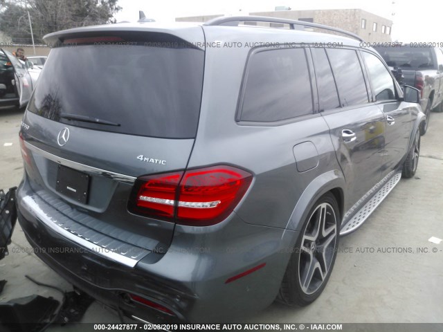 4JGDF7DE6JB016879 - 2018 MERCEDES-BENZ GLS 550 4MATIC GRAY photo 4