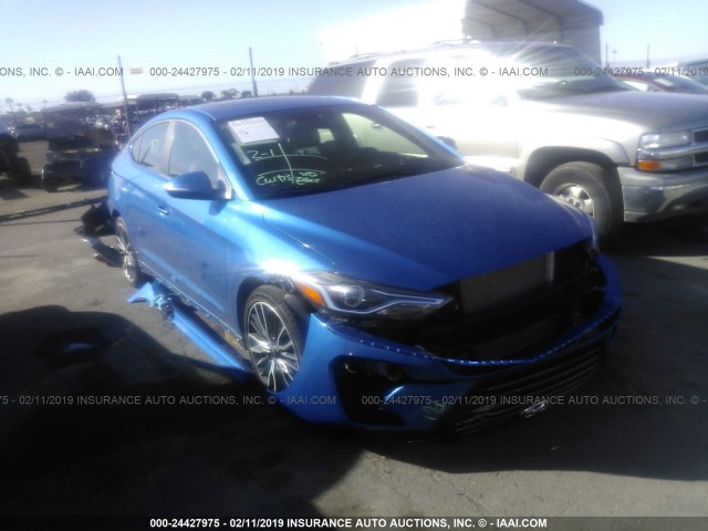 KMHD04LB1JU526861 - 2018 HYUNDAI ELANTRA SPORT BLUE photo 1