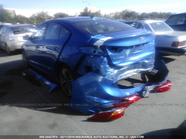 KMHD04LB1JU526861 - 2018 HYUNDAI ELANTRA SPORT BLUE photo 3