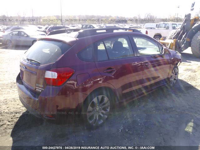 JF1GPAL6XD2827584 - 2013 SUBARU IMPREZA SPORT PREMIUM MAROON photo 4