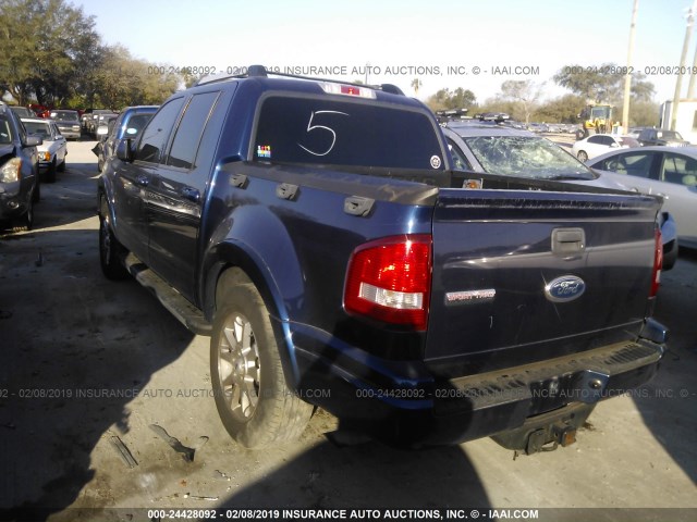 1FMEU33837UA24093 - 2007 FORD EXPLORER SPORT TR LIMITED BLUE photo 3