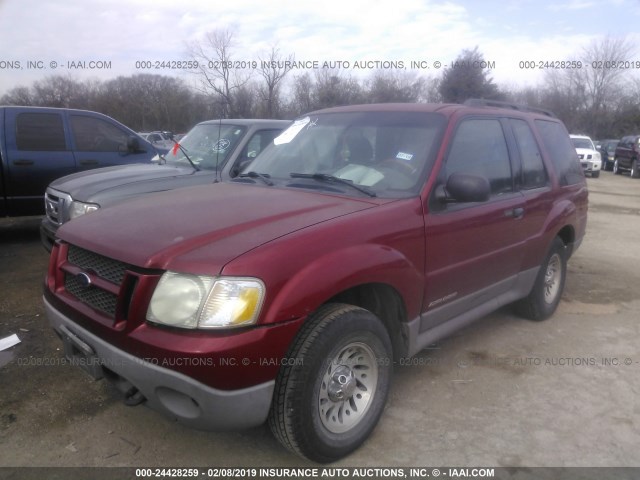 1FMYU60E91UA63254 - 2001 FORD EXPLORER SPORT RED photo 2