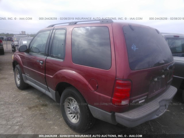 1FMYU60E91UA63254 - 2001 FORD EXPLORER SPORT RED photo 3