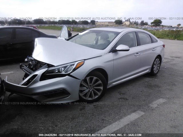 5NPE34AF1GH425411 - 2016 HYUNDAI SONATA SPORT/LIMITED SILVER photo 2