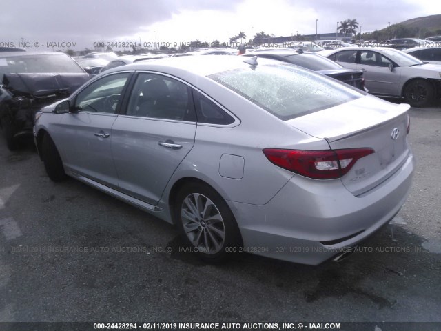 5NPE34AF1GH425411 - 2016 HYUNDAI SONATA SPORT/LIMITED SILVER photo 3