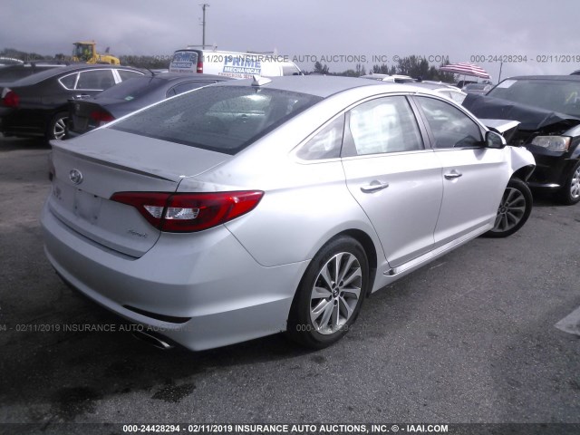 5NPE34AF1GH425411 - 2016 HYUNDAI SONATA SPORT/LIMITED SILVER photo 4