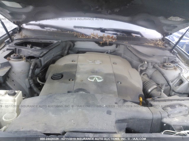 JNRBS08W23X401394 - 2003 INFINITI FX45 GRAY photo 10