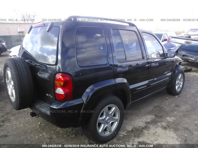 1J4GL58K23W718007 - 2003 JEEP LIBERTY LIMITED BLACK photo 4