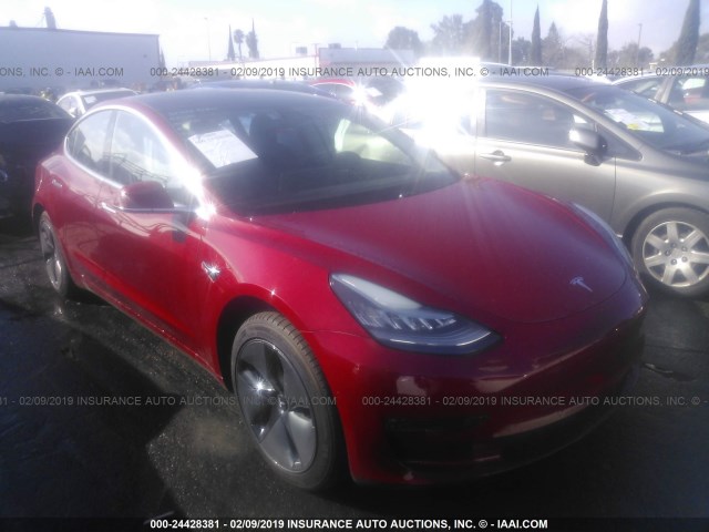 5YJ3E1EB3JF091380 - 2018 TESLA MODEL 3 RED photo 1