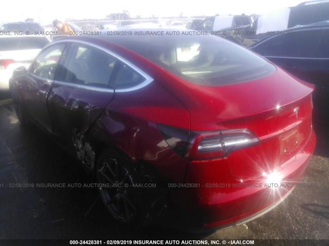 5YJ3E1EB3JF091380 - 2018 TESLA MODEL 3 RED photo 3