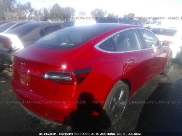 5YJ3E1EB3JF091380 - 2018 TESLA MODEL 3 RED photo 4