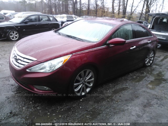 5NPEC4AB1CH439963 - 2012 HYUNDAI SONATA SE/LIMITED RED photo 2