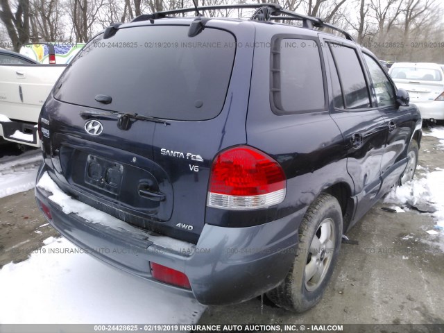 KM8SC73D75U871349 - 2005 HYUNDAI SANTA FE GLS/LX BLUE photo 4