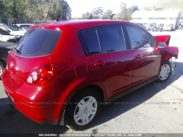 3N1BC1CP9CK814758 - 2012 NISSAN VERSA S/SL RED photo 4