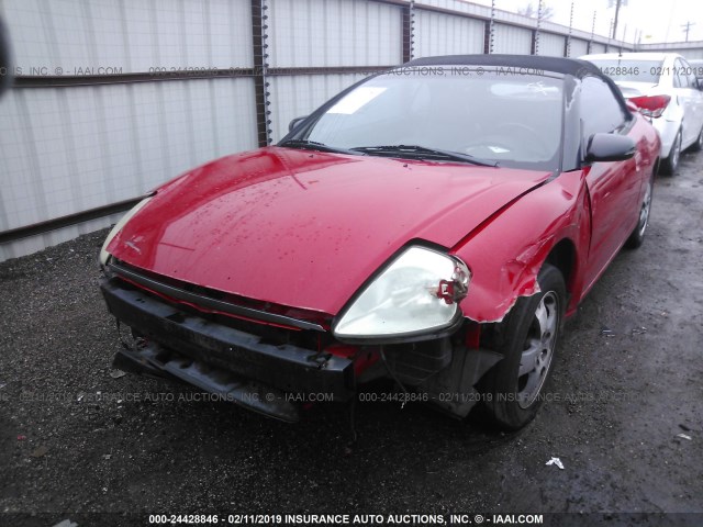 4A3AE45G73E023878 - 2003 MITSUBISHI ECLIPSE SPYDER GS RED photo 2