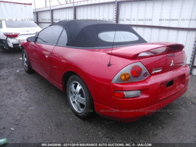 4A3AE45G73E023878 - 2003 MITSUBISHI ECLIPSE SPYDER GS RED photo 3