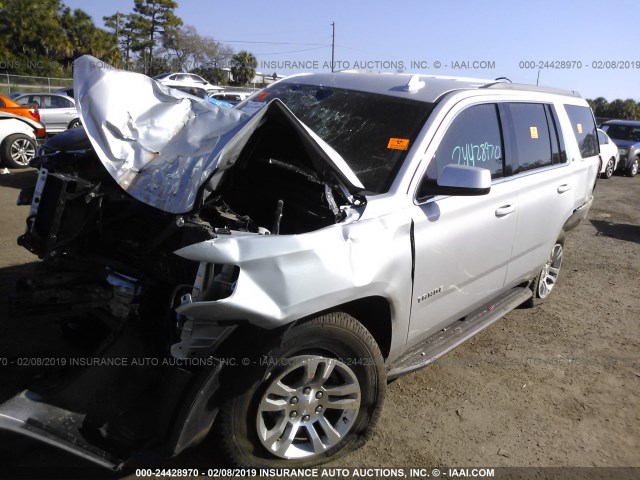 1GNSKBKC6JR105376 - 2018 CHEVROLET TAHOE K1500 LT SILVER photo 2