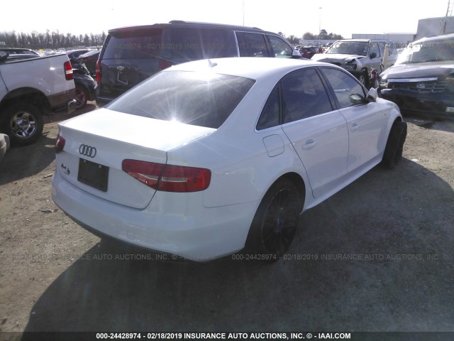 WAUEFAFL6EN023673 - 2014 AUDI A4 PREMIUM PLUS WHITE photo 4