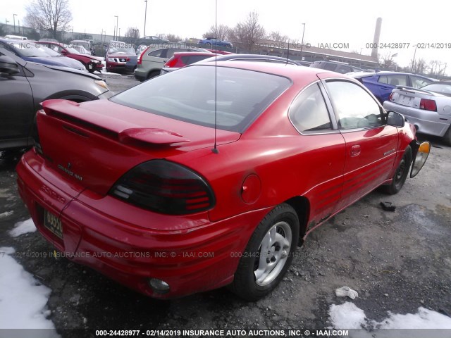 1G2NE12E3XM797177 - 1999 PONTIAC GRAND AM SE RED photo 4